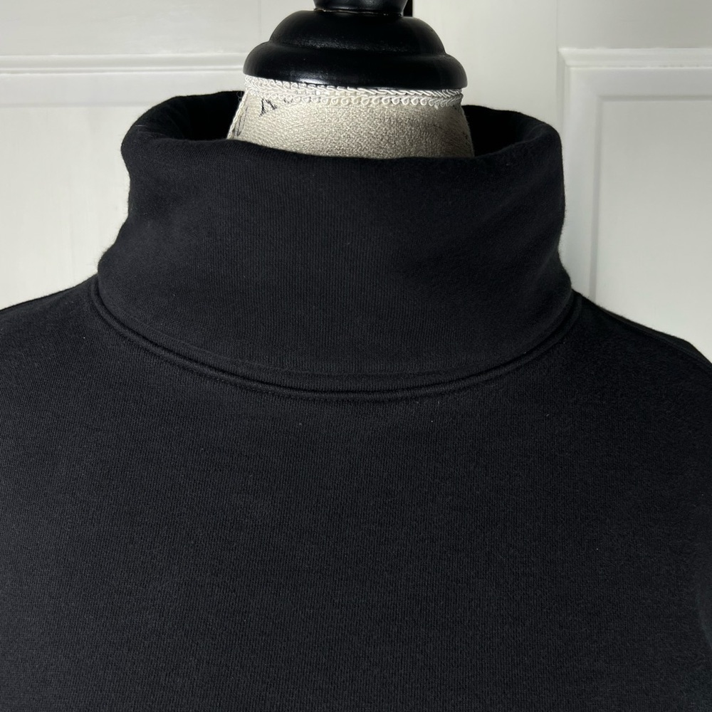 Athleta 24/7 Funnel Neck Sweatshirt Black Side Slits Inside Fleece Size Small - Picture 7 of 9